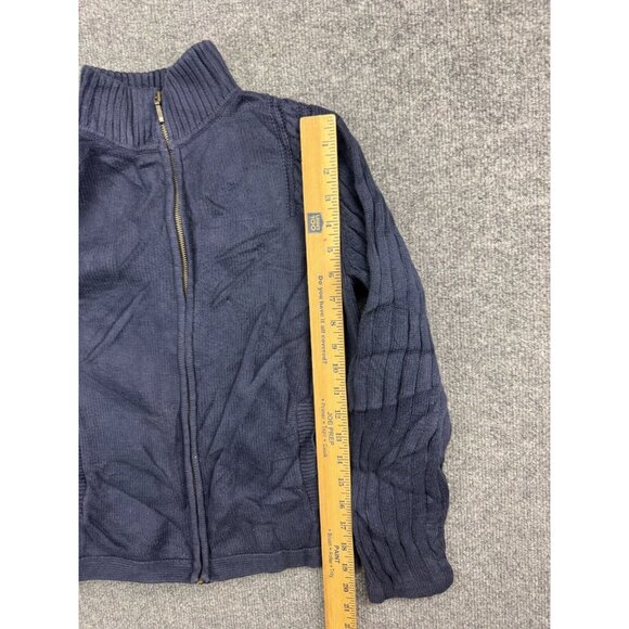 Vintage Pendleton Sweater Women's S Blue Full Zip Cardigan Mock Neck Pockets - Picture 5 of 6